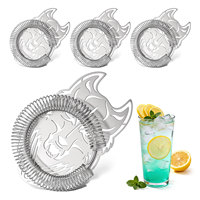 Syh2050 Passoire à cocktail en acier inoxydable 304, design créatif Crâne, Loup, Ananas, pour barman et mélange de boissons