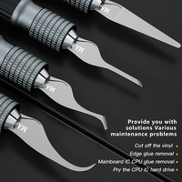 Juego de Cuchillas Multifuncionales MaAnt para Remover Pegamento, Cuchilla para Despegar Chips de Placa Base, CPU, IC, con Dureza y Flexibilidad para Desgarrar y Separar Componentes