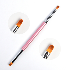 Pinceau double tête pour nail art, manche métallique, pour French manucure, dessin floral, outil de manucure et de nail art professionnel pour salon - Product Image 1