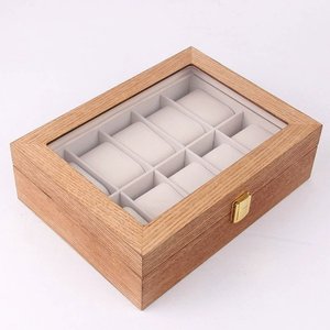 Wooden <b>Watch</b> Storage Box With Inner Lining Customizable Size Rectangle Dustproof Jewelry Display <b>Case</b> For Gift Packaging - Product Image 3
