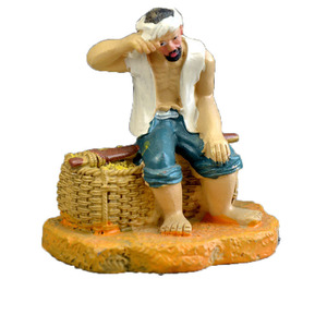 Adorno en miniatura de resina de anciano pescador de 5x4.5x6.5cm para decoración de bonsái y acuario - Product Image 5