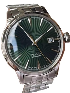 Montre mécanique de luxe pour homme avec bracelet en acier inoxydable de 20 mm de largeur, cadran en verre, affichage du calendrier par aiguilles - Product Image 5