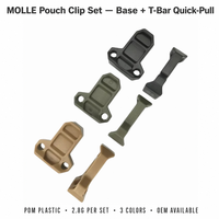 Ensemble de clips pour pochette POM MOLLE, classique, luxueux, écologique, durable, plaque de base de 29 mm, barre en T, fermeture éclair à ouverture rapide pour gilet d'extérieur