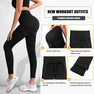 Vente en gros vêtements de yoga en satin de taille haute personnalisés collants pour le levage des fesses pantalons de yoga leggings pour femmes - Product Image 3