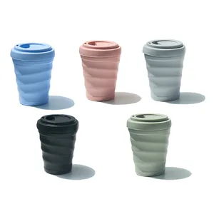 New Design 16oz Travel Coffee Cup Reusable Durable LFGB Food Grade Non-toxic Heat Resistant Silicone Coffee Cup