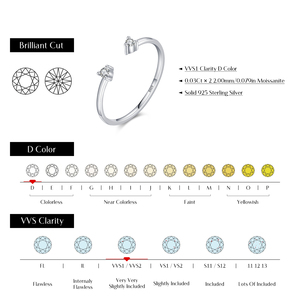 2026 New Real 925 Sterling <b>Silver</b> D Color Moissanite Finger <b>Rings</b> Trendy <b>Adjustable</b> <b>Ring</b> for Women Wedding Fine Jewelry - Product Image 3