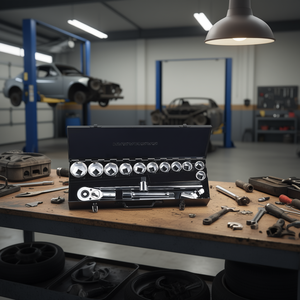 Jeu de clés à douille FG 629A S15, entraînement 1/2 pouce, 13 pièces, kit d'outils de réparation automobile - Product Image 3