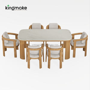 Meubles de jardin modernes de Foshan, table de jardin en <span class=keywords><strong>teck</strong></span> massif de luxe et chaise de salle à manger, <span class=keywords><strong>ensemble</strong></span> de meubles d'extérieur en bois avec coussin - Product Image 3