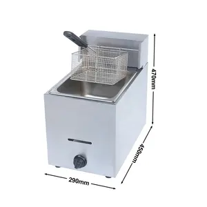 Machine de friteuse de comptoir en acier inoxydable 10L la plus vendue friteuse à gaz pour poulet frit