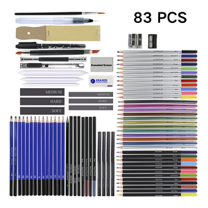 83 יחידות סט אמנות <span class=keywords><strong>36</strong></span> עפרונות צבעוניים ערכת אמנות מקצועית סט עפרונות לציור לאמן מתחיל ציור ציור נייר מכתבים - Product Image 1