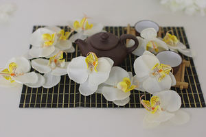 Другие декоративные цветы и растения, Искусственные белые орхидеи, декоративные цветы, орхидеи, растения для продажи - Product Image 3