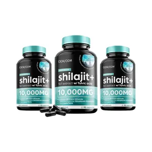Tablet Shilajit kaya akan asam humat dan 85 mineral meningkatkan kekuatan pria kapsul Himalaya
