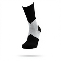 Chaussettes de compression noires en tricot pour la course à pied, soutien de la cheville, antidérapantes, pour multisports, toutes tailles