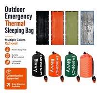 Sac de couchage d'urgence thermique en film d'aluminium PE pour l'extérieur, bivouac isolé de type enveloppe, gain de place, pour la randonnée en milieu sauvage
