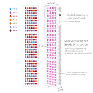 Appareil de beauté AZURE pour le corps entier et le visage, panneau de luminothérapie <span class=keywords><strong>LED</strong></span> rouge, type sur pied, prise UK/US/AU, utilisation à domicile, 180 <span class=keywords><strong>LED</strong></span>, AL1000 - Product Image 5