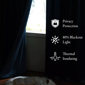 ผ้าม่านกำมะหยี่สีกรมท่า96 84 63ผ้าม่านกันแสงทำจากโพลีเอสเตอร์ห้องนั่งเล่นหรูหรา - Product Image 6