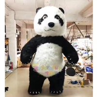Fourrure Mascotte Gonflable Panda Mascotte Costume Fête Adulte Panda Animal Costume à Vendre