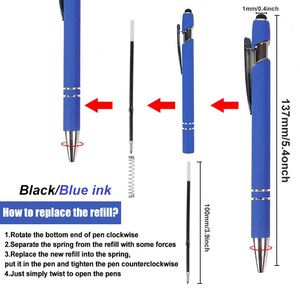 Stylo à écran tactile universel pour téléphone portable, 2 en 1, promotionnel, en plastique et métal, stylo à bille personnalisé - Product Image 2