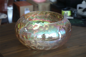 Fonte produttore di vetro <span class=keywords><strong>dorato</strong></span> ciotola <span class=keywords><strong>paralume</strong></span> con acqua colorata - Product Image 2