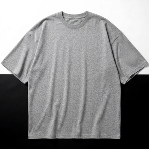 <b>Men's</b> Heather Gray 100% Cotton Short Sleeve O-Neck Woven T-Shirt <b>Animal</b> Print Regular Fit Casual Wear Custom Logo - Product Image 1