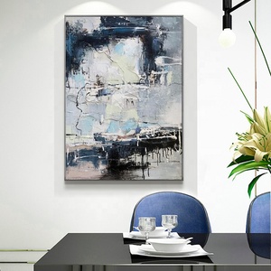 Toile de peintures à l'huile faites à la main, grande peinture abstraite, art fin, murale avec cadre, décoration de la maison, 1 pièce - Product Image 5