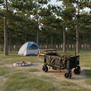 Carrito de Camping Plegable Resistente de Acero Inoxidable con Cuatro Ruedas, Plataforma para la Compra, Capacidad de 190L, OEM WOQI - Product Image 3