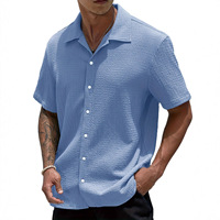 Chemises décontractées à manches courtes pour hommes DS001 Premium, sans plis, à revers, fines et polyvalentes, en stock.