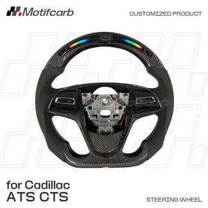 พวงมาลัยคาร์บอนไฟเบอร์แท้แบบกำหนดเองสำหรับ Cadillac ELR CTS ATS-V Coupe ปี 2013-2019 พร้อมจอแสดงผล LED อัจฉริยะ อัพเกรดภายใน - Product Image 2