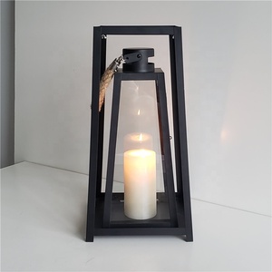 Lot De 2 Artisanal La Lanterne En Métal avec support Caractéristiques Doucement Plateau Incurvé Et Arrondie Manche Lanterne - Product Image 2