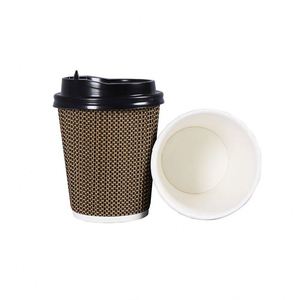 แก้วกาแฟกระดาษแบบกำหนดเองขนาด 6 ออนซ์ 7 ออนซ์ 500 มล. ขายส่งคุณภาพสูงหรูหรา ขนาด 8 ออนซ์ ผนังลูกฟูกแบบรีไซเคิลพร้อมฝาปิด - Product Image 3