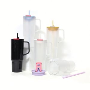 Gobelet en plastique de 40 oz avec poignée et paille, grande capacité, gobelet de voiture givré, tasse de voyage réutilisable, articles de boisson personnalisables avec logo, vente en gros - Product Image 5