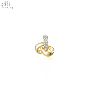 Grossiste de bijoux fins de Hong Kong, nouvelle collection de pendentifs en or massif 18 carats avec diamants naturels, série nœuds entrelacés, cadeau pour femme. - Product Image 2