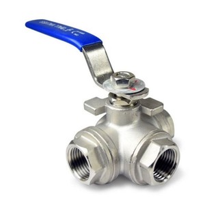 Válvula de Bola Industrial de Acero Inoxidable SS304 de 1/2 Pulgada con Puerto en L, 3 Vías, Rosca NPT, Control Manual del Flujo de Agua, Sellado EPDM, OEM, Alta Temperatura - Product Image 2