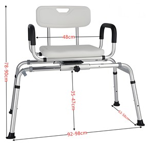 Tecforcare OEM ODM Chaise <span class=keywords><strong>de</strong></span> douche en aluminium pour personnes âgées Rotation à 360 ° Chaise <span class=keywords><strong>de</strong></span> <span class=keywords><strong>bain</strong></span> pour personnes âgées Hauteur réglable Siège <span class=keywords><strong>de</strong></span> douche - Product Image 3