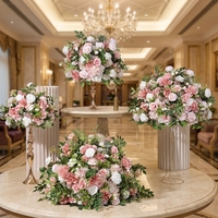 Nouvelles décorations de table et centres de table pour mariage, bougies en forme de rose verte et rose, 60 cm et 80 cm.