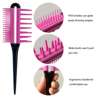 Brosse professionnelle OEM pour cheveux bouclés, double face, avec peigne à queue de rat pour démêler les cheveux bouclés