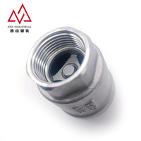 Válvula de Retención Vertical de Acero Inoxidable de Baja Resistencia al Flujo, Válvula de Retención de Resorte con Rosca Interna para Tuberías de Medios Ligeramente Corrosivos