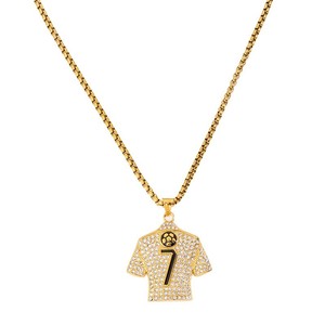 Collar Deportivo con Colgantes de Acero Inoxidable con Circonitas, Diseño de Camisetas de Fútbol de los Campeones Número 7 y 10, Popular en 2026 - Product Image 5