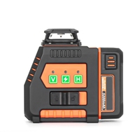 Livella Laser 1x360 Orizzontale e 1 Verticale Autolivellante a Raggio Verde, Precisione 1mm/5m, Portata 20m, Ricaricabile al Litio