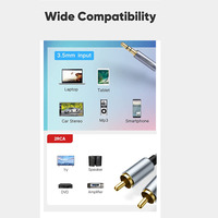 Câble de connecteur jack 3.5mm Audio vers 2 RCA câble de haut-parleur 3.5mm vers 2RCA câble RCA