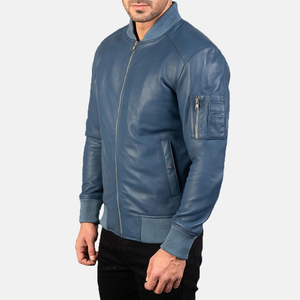 OEM Custom Logo High Quality Zipper PU <b>Leather</b> <b>Jacket</b> Vintage <b>Men's</b> Recycle Bomber <b>Men</b> <b>Leather</b> <b>Jacket</b> - Product Image 4