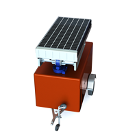 Remorque solaire portable avec système complet de suivi solaire, panneaux extensibles, onduleur, batterie, unité d'alimentation mobile hors réseau
