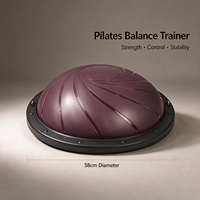 Ballon d'équilibre multicolore pour entraînement fitness, renforcement du tronc et stabilité, 58 cm, antidérapant, demi-ballon de yoga avec pompe