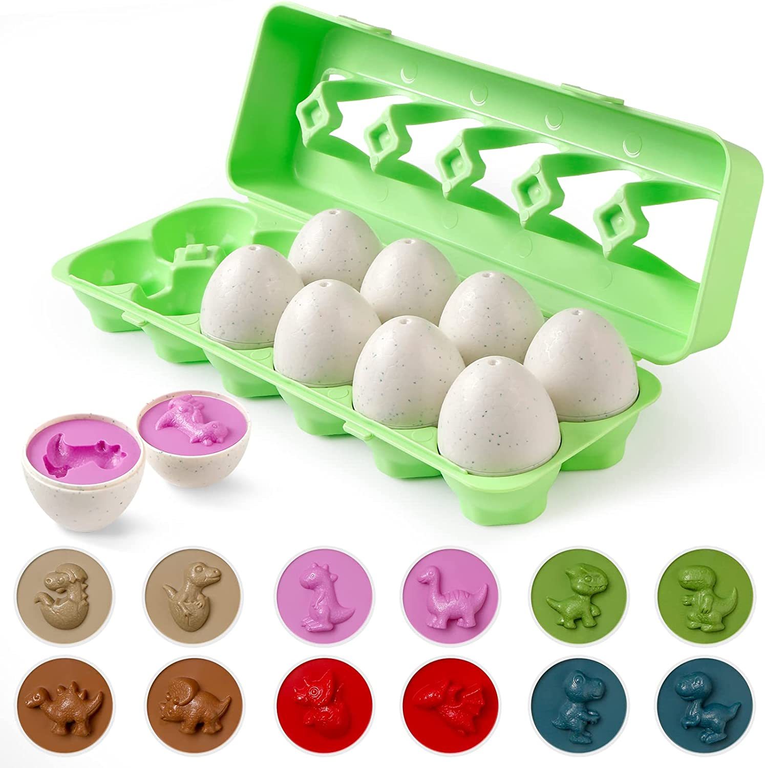 SHANKAM Oeufs De Dinosaures De Pâques – 4 œufs Surprises – Dinosaures Articulés – Cadeau Anniversaire Ou Panier