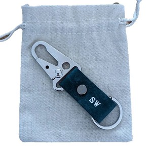 En stock : Porte-clés portable d'extérieur, en cuir PU, porte-clés mousqueton bec d'aigle, porte-clés gravé personnalisé. - Product Image 5