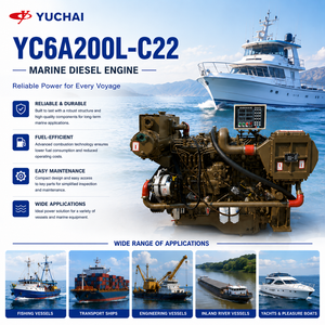 Motor diésel marino SCDC Yuchai serie YC6A de <span class=keywords><strong>4</strong></span> tiempos y 6 cilindros YC6A200L-C22 para barco de carga y grupo electrógeno - Product Image 2