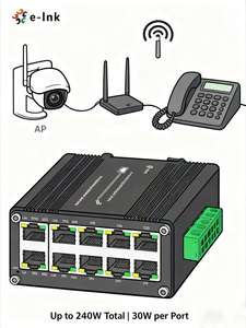 Switch Ethernet Gigabit Mini de Riel DIN E-link LNK-IMC208SGP-SFP Administrado PoE de <span class=keywords><strong>8</strong></span> Puertos <span class=keywords><strong>10</strong></span>/100/1000T 802.3at SFP - Product Image 3