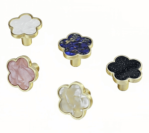 Nordic Creative Flower Petal <strong>Pulls</strong> Solid Zinc Alloy 5-Color <strong>Knobs</strong> Durable Antirust for Kitchen <strong>Cabinet</strong>/<strong>Drawer</strong>/Wardrobe Furniture - Product Image 2