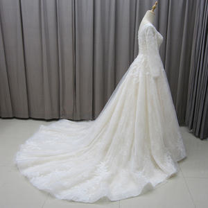 Jancember MZ0015 elegante manga larga encaje tela boda vestidos de novia para las mujeres - Product Image 3