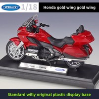 WELLY 1:18 2020 Moto de tourisme argentée en métal moulé sous pression, modèle en alliage, style Honda Gold Wing, collection, vente en gros